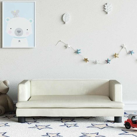 vidaXL Kids Sofa Cream 80x45x30 cm Velvet