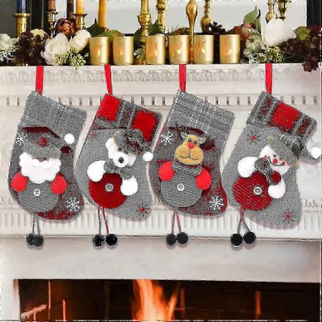 Chaussettes de Noël - Chaussettes de Noël à suspendre à la cheminée, chaussettes de Noël, sapin de Noël (1/5)