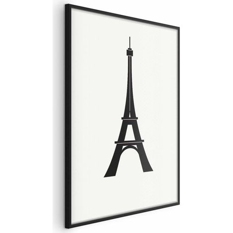 Poster – Eiffelturm, einfache Grafik in Schwarzweiß (1/4)