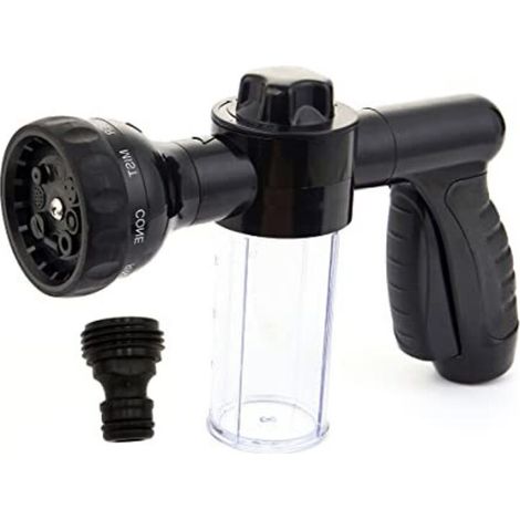 Pistolet à mousse pour lavage de voiture, buse de tuyau d'arrosage haute pression, pulvérisateur de mousse avec 8 modes d'arrosage réglables, pour véhicules, plantes, pelouses et terrasses.