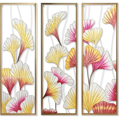 Decoracion Pared Set 3 Metal 122X3X122 Hojas CU199443 (1/3)