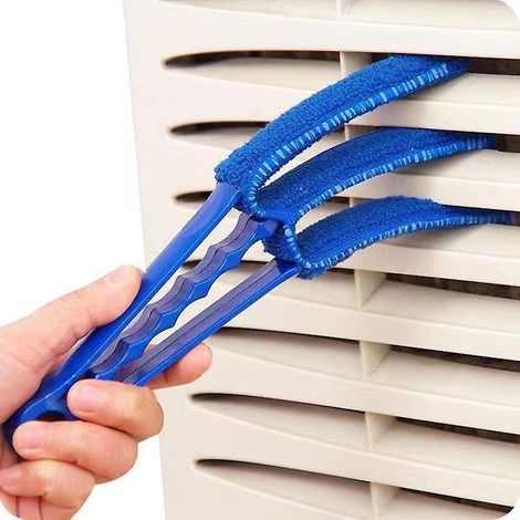 Triple Stores Cleaner (bleu) - Outil De Nettoyage De Brosse De Dpoussirage Amovible Et Lavable Pour Stores, Climatisation, Bouches D'aration De V (1/4)