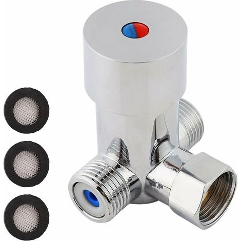 YMYNY Vanne Mélangeur Eau Chaude Froide Filetage Standard G1/2 pour Robinet Automatique (1/4)