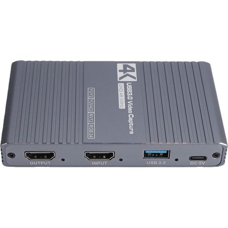 Carte de Capture Vidéo 4K 60FPS, USB 3.0, Enregistreur HDMI Ultra HD 480 Mo avec Ports Audio 3,5 Mm, USB Plug & Play pour Enregistrement en Streaming sur PC (1/5)