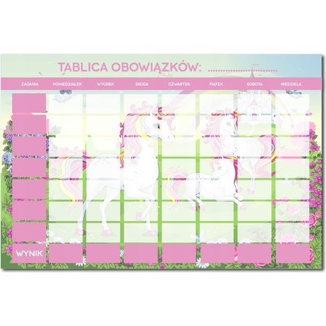 Tableau magnétique de motivation pour le frigo, tableau des tâches licorne (1/4)