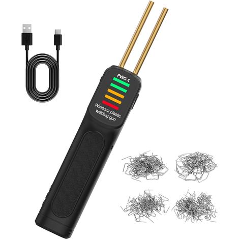 Kit de réparation de soudage sans fil, agrafeuse à chaud rechargeable 300 W, agrafeuse de soudage rechargeable, kit d'agrafeuse à chaud sans fil (1/5)