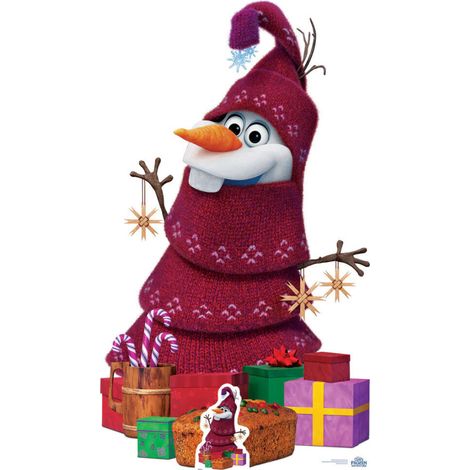 Figurine en carton Disney olaf frozen adventure ( Olaf déguisé pour Noël ) Hauteur 164 cm (1/5)