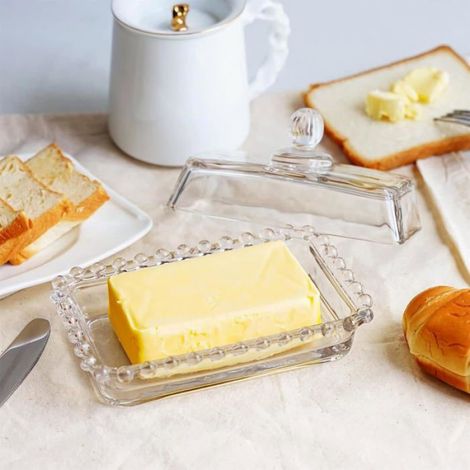 Beurrier Verre Couvercle, Boîte Beurre Rectangulaire Sans BPA, Matériau Durable Cuisine (1/5)