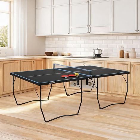 Table de ping-pong coloris noir en mDF acier 274 x 152,5 x 76 cm (1/5)