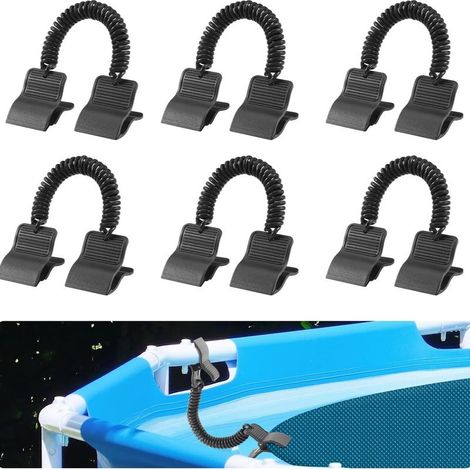 Agraffes de Bâche de Piscine 6 Pièces,Fixations pour Bâches De Piscines Hors Sol, Accessoire Solaire pour Hivernage Jardin Terrasse Natation (1/5)