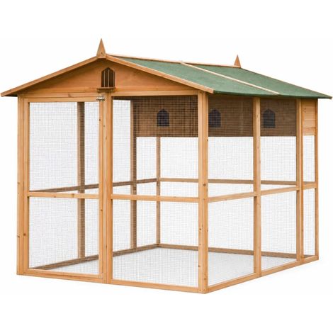 Pigeonnier bois 3 cases avec voliĂšre galvanisĂ©e â 130 x 160 cm (1/5)
