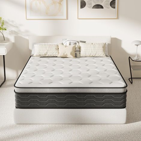 STANEW Materasso singolo 140x190, Altezza 30cm, Materasso a Molle e Schiuma, Insacchettate Sostegno Perfetto, Confortevole e Traspirante, Durezza Media,Ortopedico Ergomico,Materassi letto