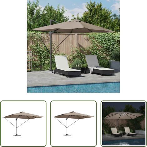 Terrasse -  Sonnenschirm Taupe 352 x 251 x 265 cm Polyester und Aluminium