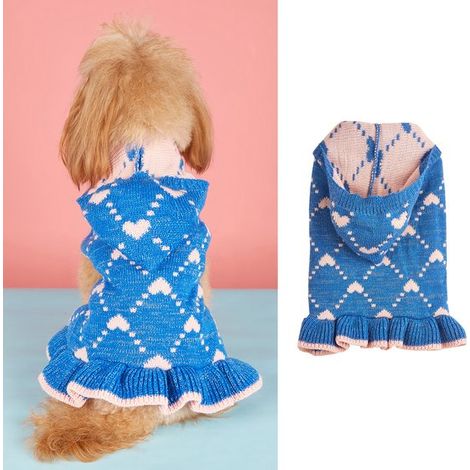 Jersey de punto con forma de corazón para perros pequeños, ideal para el Día de San Valentín, Jerseys rojos, Ropa para mascotas, Talla XS, gris (1/5)