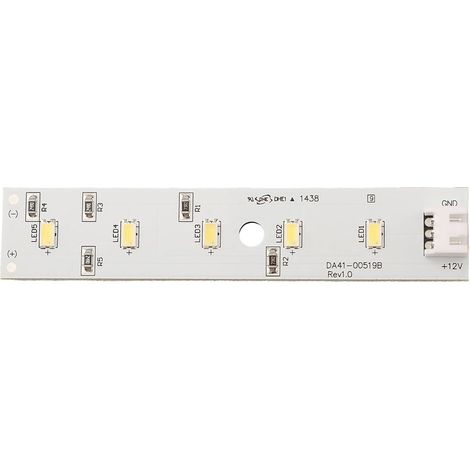 Bande lumineuse LED pour réfrigérateur Samsung DA41-00519B, 12 V, 6 barres lumineuses de rechange, éclairage lumineux pour intérieur de réfrigérateur, 10 x 2 cm (1/5)