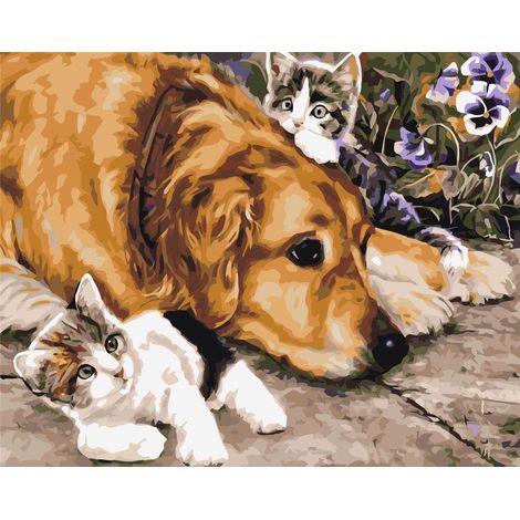 Malen nach Zahlen – 30 x 40 cm Hund/Katze
