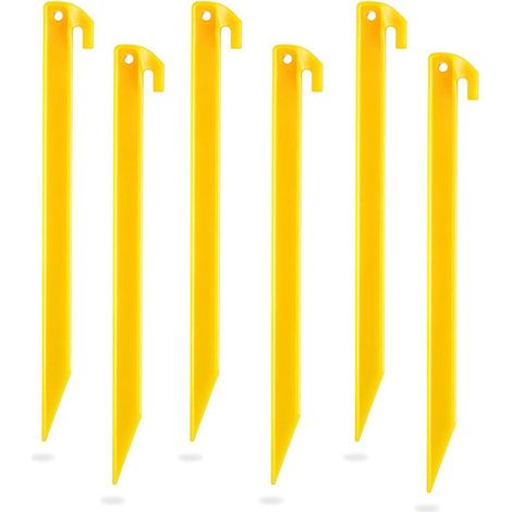 Lot de 6 piquets de tente en plastique, pour piquets de jardin extérieurs (1/5)