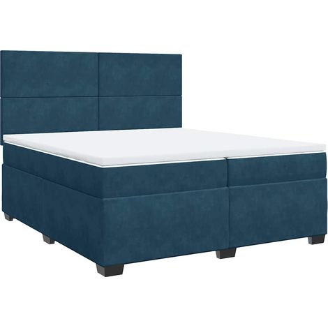 Maison Exclusive - Cama box spring con colchón terciopelo azul 20