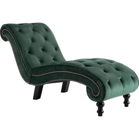 vidaXL Chaise Lounge Green Velvet