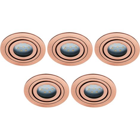 Litecraft Recessed Downlights IP65 Rated Tiltable Spotlights in Copper - 5 Pack (1/5)