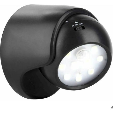Projecteur LED sans fil avec détecteur de mouvement, universel pour intérieur/extérieur, alimenté par batterie, noir. (1/5)