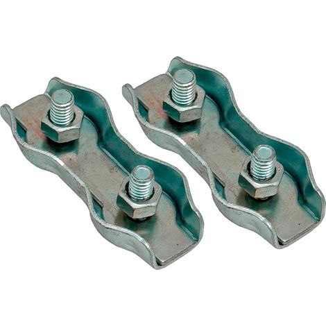 Sujetacable plano doble sjt02, 3 mm, galvanizado, blister 2 uds