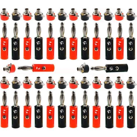 4mm fiche banane femelle Fiche Banane Connecteur Parleur Câble Connecteur 4mm Douille Banane adaptateur de terminal banane (1/2)