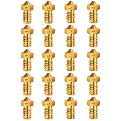 20pcs buse d'imprimante 3D buse en laiton 0,4 mm pour 1,75 mm e3d V5 - V6 filament imprimante 3D (1/5)