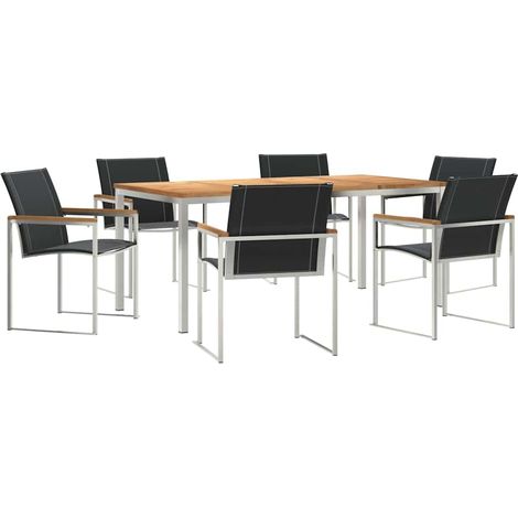Maison Exclusive - Garten Essgruppe 7 pcs Massives Akazienholz un