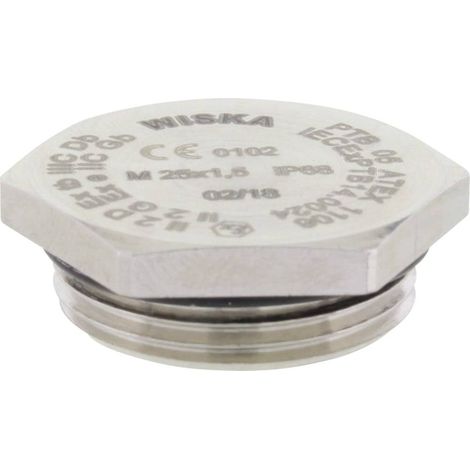 Wiska 10065332 EX-EMVS 16 Tappo a vite antiurto, Antideflagrante M16 Metallo Naturale 10 pz. (1/2)