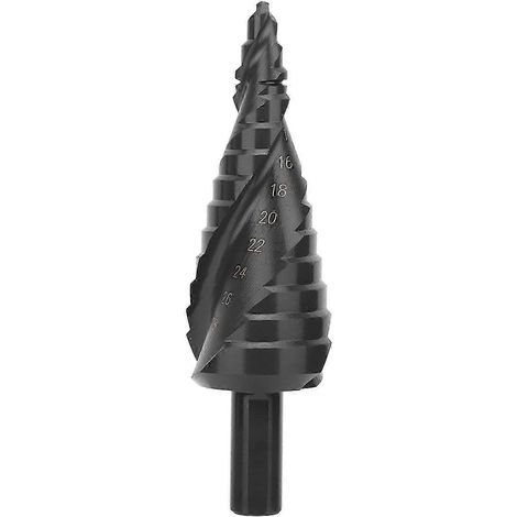 Foret conique étagé 6-30 mm en acier rapide nitruré pour le perçage de tôles métalliques (1/3)