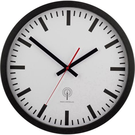 EUROTIME 56862 Funk Wanduhr 40 cm Schwarz (1/3)