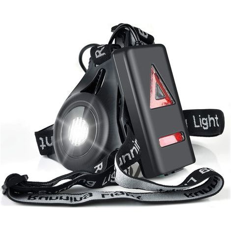 Lámpara para correr, recargable por USB, impermeable, ligera para running, con ángulo de iluminación ajustable, luz perfecta para jogging, pesca y camping, para hombre, niño y mujer (1/5)