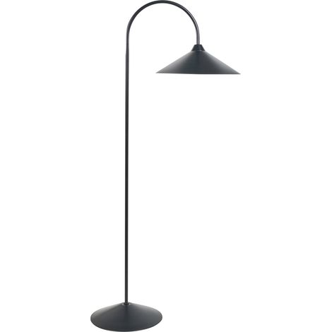 Lámpara de pie estilo moderno sala de estar pantalla y base de metal negro Savegre