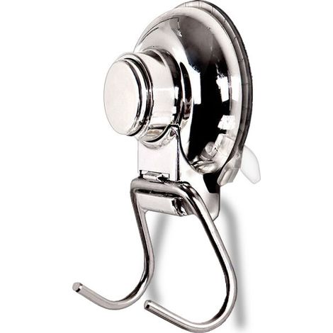 Gancio a doppia ventosa - Sistema a vuoto - Senza foratura - Gancio per asciugamani e accappatoi - Acciaio inossidabile - Gancio a parete per bagno e cucina