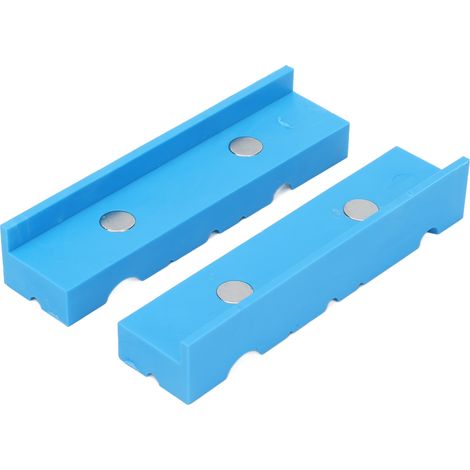 2 pièces mors de protection en ABS 5,5 pouces pour étau magnétique, coussinets rainurés pour serrage (1/5)