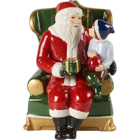 Weihnachtsmannfigur im Sessel, Weihnachtsspielzeug von Villeroy & Boch