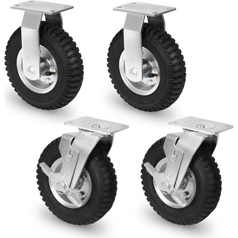 VONROC Jeu de 4 roues pneumatiques pour chariot TT503XX – Upgrade confort – TT801AA