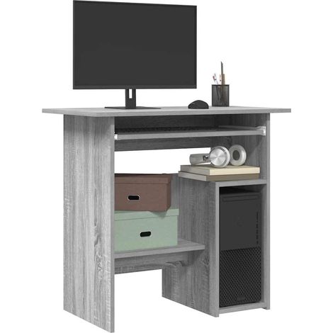 Bureau Bureau informatique Table d'ordinateur Sonoma gris 80x45x74 cm Bois d'ingénierie FR24863 (1/7)