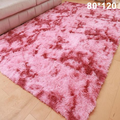 Tapis de salon KZQ, tapis de chevet/de chambre, tapis de sol moderne et simple pour la maison, couverture douce multi-usages, rouge, rouge, rouge, 80 cm x 120 cm (1/5)