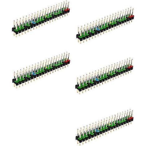 Lot de 5 connecteurs GPIO mâles 2 x 20 broches compatibles avec Raspberry Pi Zero, double rangée, empilables, pour une extension facile. WHBYV (1/4)