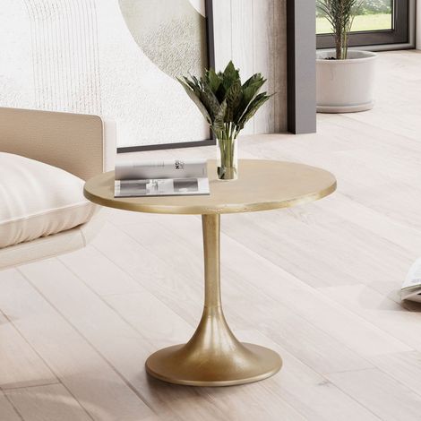 Table basse ronde 60x60x46,5 cm en aluminium doré