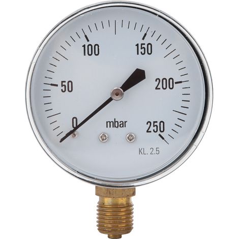 Manomètre Basse Pression - 0-250mbar - Filetage 1/4 BSP - Pour Chauffage Domestique Et Industrie Minière (1/5)