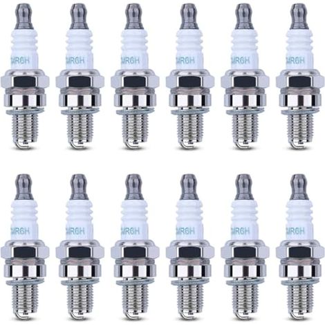 12 Pièces Bougies d'allumage CMR6H Bougie Tondeuse pour Stihl FS90 FS100 MS170 MS171 MS211 BR600 BR500 Bougie Allumage pour Coupe Bordure Débroussailleuse Remplacer NGK 3365 (1/4)
