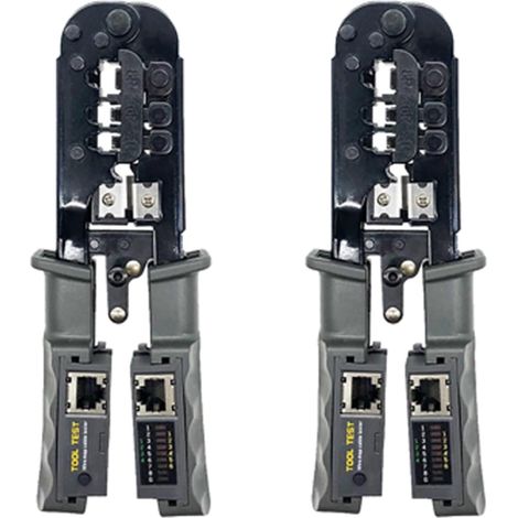 2X Outil de Coupe de Testeur de Câble Lan Réseau à Sertir RJ45 pour Cat7 Cat6 Cat5 RJ11 RJ12 RJ45 Pince à Sertir En Métal (1/5)
