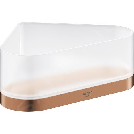 Grohe – Tablette d'angle pour douche – Fixation dissimulée – Plastique mat – Support métal – Finition Warm Sunset brossé