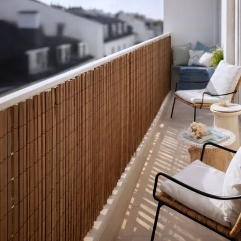 NORTENE Canisse PVC double face 19 mm - effet bois marron - 30 % recyclé