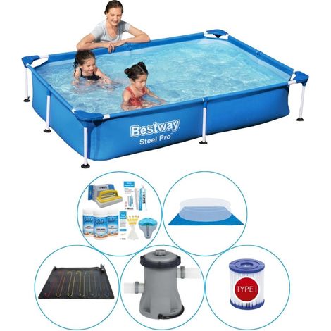 Bestway Bestway Steel Pro Rectangulaire - 221x150x43 cm - 6-pièces S22063