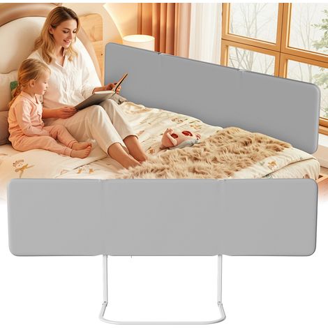 Wolketon Barrera de seguridad para cama infantil 180 cm, plegable, colchón 8-30 cm 2pcs (1/5)