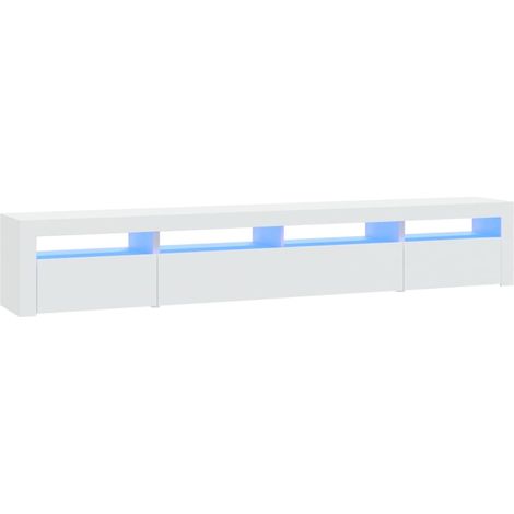 Mobile TV multimediale scaffale per televisione televisione buffet sala da pranzo soggiorno camera da letto con luci a LED 240 x 35 x 40 cm bianco 020026563